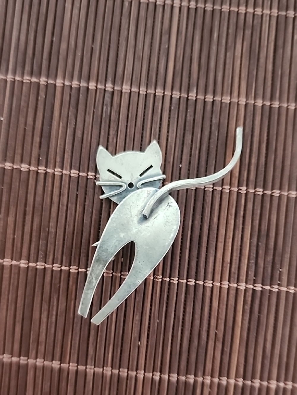 Sterling Silver Cat Pin Broach Vintage Antique Handmade UnMarked Guarenteed 925